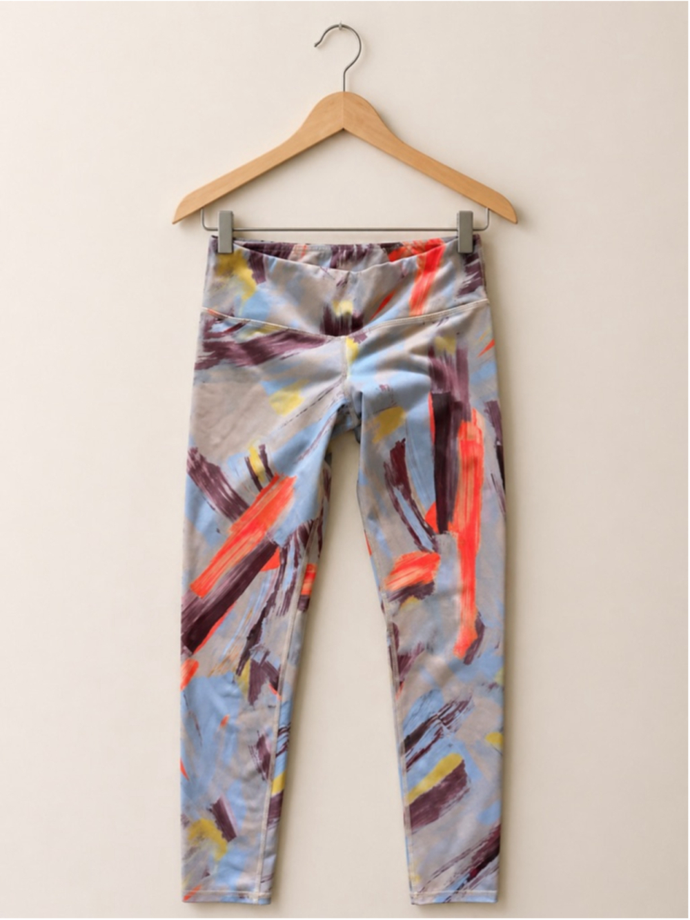 Women's Alo Blue Orange Abstract Print Leggings M